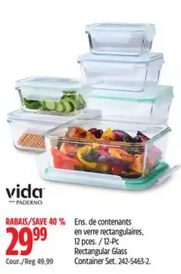 Canadian Tire VIDA BY PADERNO 12-Pc Rectangular Glass Container Set offer