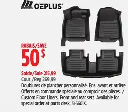 Canadian Tire OEPlus Custom Floor Liners offer