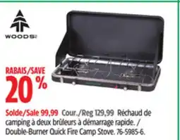 Canadian Tire WOODS Double-Burner Quick Fire Camp Stove offer