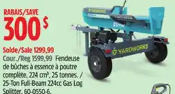 Canadian Tire YARDWORKS 25-Ton Full-Beam 224cc Gas Log Splitter offer
