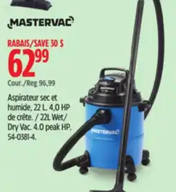 Canadian Tire Dry Vac. 4.0 peak HP offer