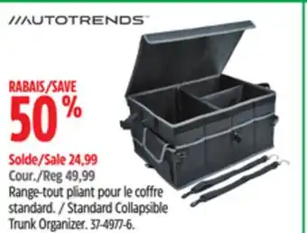 Canadian Tire Autotrends Standard Collapsible Trunk Organizer offer