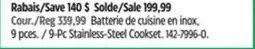 Canadian Tire Lagostina 9-Pc Stainless-Steel Cookset offer