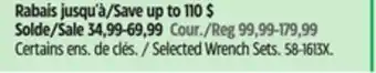 Canadian Tire Selected Wrench Sets offer