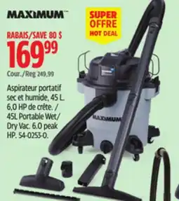 Canadian Tire Maximum 45L Portable Wet/ Dry Vac offer