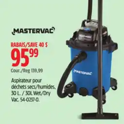 Canadian Tire Mastervac 30L Wet/Dry Vac offer