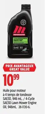 Canadian Tire Motomaster 4-Cycle SAE30 Lawn Mower Engine Oil offer