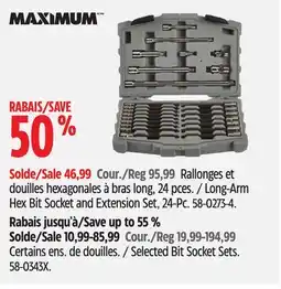 Canadian Tire Long-Arm Hex Bit Socket and Extension Set offer