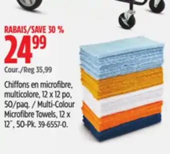 Canadian Tire Multi-Colour Microfibre Towels, 12 x 12˝, 50-Pk offer