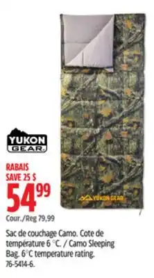 Canadian Tire Yukon Gear Camo Sleeping Bag offer