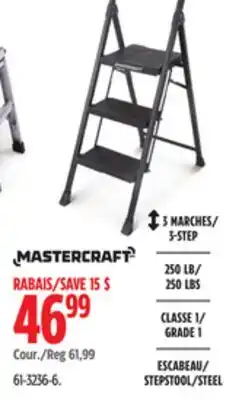 Canadian Tire Mastercraft 3-Step Metal Plastic Folding Step Stool, 250 lb offer