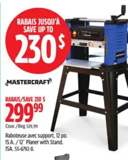 Canadian Tire Mastercraft 12˝ Planer with Stand, 15A offer