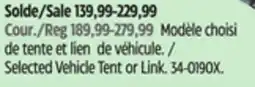 Canadian Tire Napier Selected Vehicle Tent or Link offer