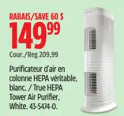 Canadian Tire True HEPA Tower Air Purifier, White offer