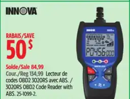 Canadian Tire INNOVA 3020RS OBD2 Code Reader with ABS offer