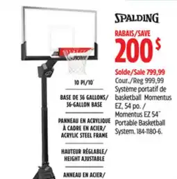 Canadian Tire Momentus EZ 54˝ Portable Basketball System offer