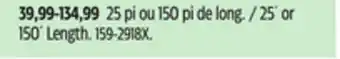 Canadian Tire 25´ or 150´ Length offer