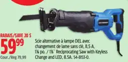 Canadian Tire Mastercraft 1 1⁄8˝ Reciprocating Saw with Keyless Change and LED, 8.5A offer