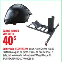 Canadian Tire EGO Selected Motorcycle Helmets and Wheel Chock Kit offer