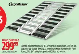 Canadian Tire CargoMaster Aluminum Multi Function Tri Fold Ramp, 77 x 54˝ offer