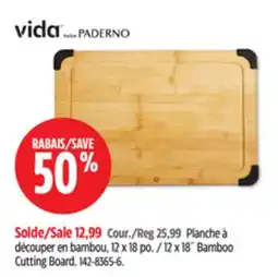 Canadian Tire Vida by Paderno 12 x 18˝ Bamboo Cutting Board offer