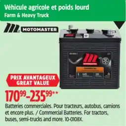 Canadian Tire MOTOMASTER Commercial Batteries. For tractors, buses, semi-trucks and more offer