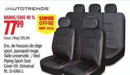 Canadian Tire Autotrends Red Piping Sport Seat Cover Kit offer