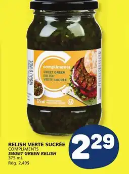 Marché Bonichoix COMPLIMENTS SWEET GREEN RELISH offer