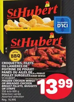 Marché Bonichoix ST-HUBERT FROZEN CHICKEN WINGS OR BREADED CHICKEN BREAST FILLETS, NUGGETS OR STRIPS offer
