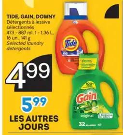 Brunet TIDE, GAIN, DOWNY Détergents à lessive sélectionnés offer