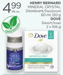 Proxim HENRY BERNARD, DOVE Deodorant offer