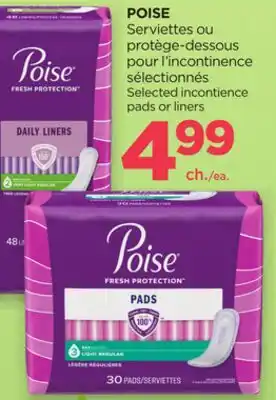Proxim POISE Selected incontience pads or liners offer