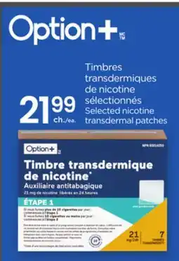Proxim OPTION+ Selected nicotine transdermal patches offer