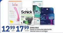 Uniprix SCHICK, BILLIE Rasoirs ou cartouches sélectionnés/Selected razors or cartridges offer