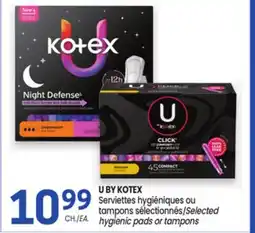 Uniprix U BY KOTEX Serviettes hygiéniques ou tampons sélectionnés/Selected hygienic pads or tampons offer