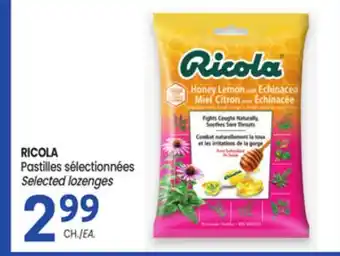 Uniprix RICOLA Pastilles sélectionnées/Selected lozenges offer