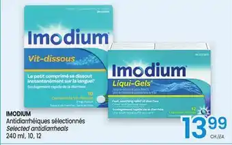 Uniprix IMODIUM Antidiarrhéiques sélectionnés / Selected antidiarrheals offer