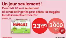 Maxi LINGETTES POUR BÉBÉS 16X HUGGIES TOUS LES FORMATS ET VARIÉTÉS offer