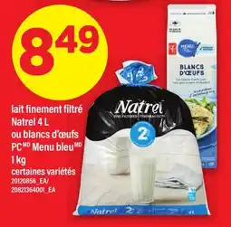 Maxi LAIT FINEMENT FILTRÉ NATREL 4 L OU BLANCS D'ŒUFS MENU BLEU, 1 KG offer