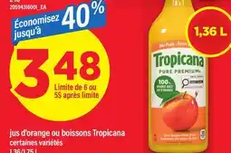 Maxi JUS D'ORANGE OU BOISSONS TROPICANA, 1,36/1 offer