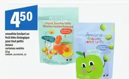 Maxi SMOOTHIE FONDANT OU FRUIT BITES BIOLOGIQUE POUR TOUT-PETITS AMARA offer