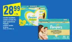 Maxi COUCHES SWADDLERS, CRUISERS OU BABY-DRY SUPER GRAND FORMAT PAMPERS, 38-120 UN offer