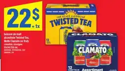 Maxi BOISSON DE MALT ALCOOLISÉE TWISTED TEA, MOTTS CLAMATO OU TRULY, 12X341/355 ML offer