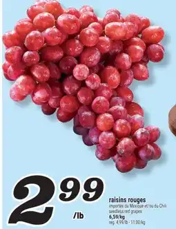 Marché Richelieu raisins rouges | seedless red grapes offer