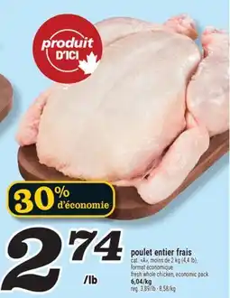 Marché Richelieu poulet entier frais | fresh whole chicken offer
