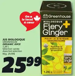 IGA GREENHOUSE ORGANIC JUICE offer