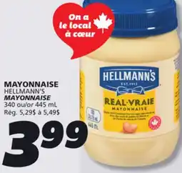 IGA HELLMANN'S MAYONNAISE offer