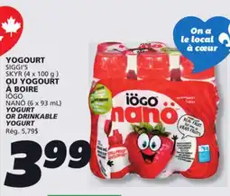 IGA IÖGO NANÖ YOGURT OR DRINKABLE YOGURT offer