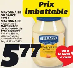 IGA HELLMANN'S MAYONNAISE OR MAYONNAISE TYPE DRESSING offer