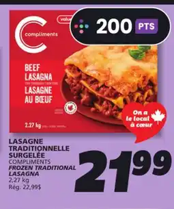 IGA COMPLIMENTS FROZEN TRADITIONAL LASAGNA offer